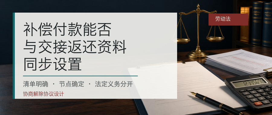 补偿付款能否与交接返还资料同步设置封面
