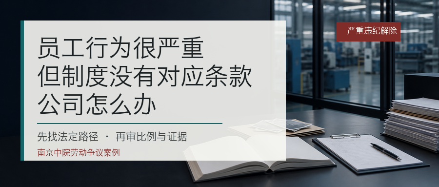员工行为很严重但制度没有对应条款公司怎么办封面